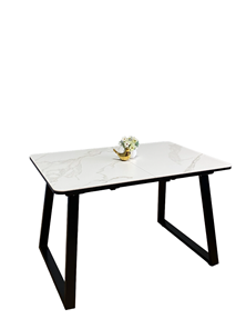 Кухонный раскладной стол AZ1200 (черный/керамика мрамор белый) в Копейске - предосмотр