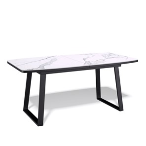 Кухонный раздвижной стол AZ1400 (черный/керамика мрамор белый) в Магнитогорске