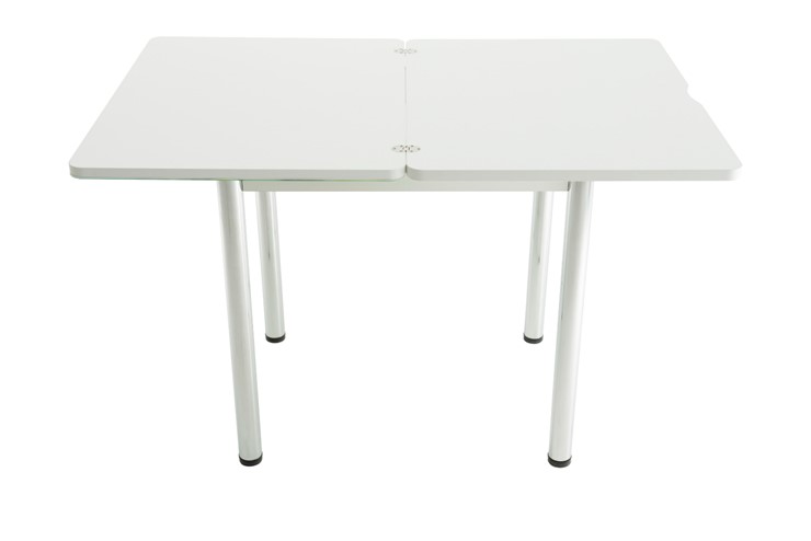 Кухонный раскладной стол Бари дерево №8 (стекло капучино/белый) в Копейске - изображение 4