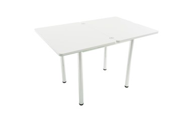 Обеденный раздвижной стол Бари хром №6 (Exclusive h181/белый) в Миассе - предосмотр 3