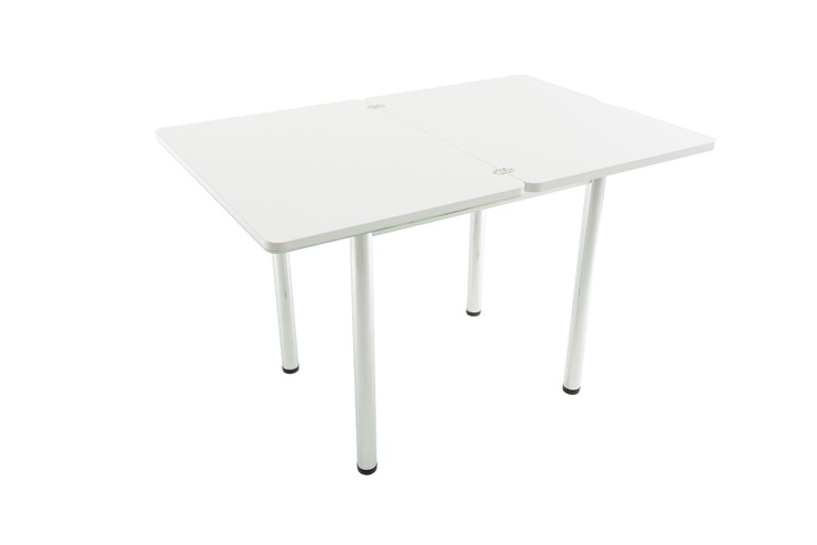 Обеденный раздвижной стол Бари хром №6 (Exclusive h181/белый) в Миассе - изображение 3