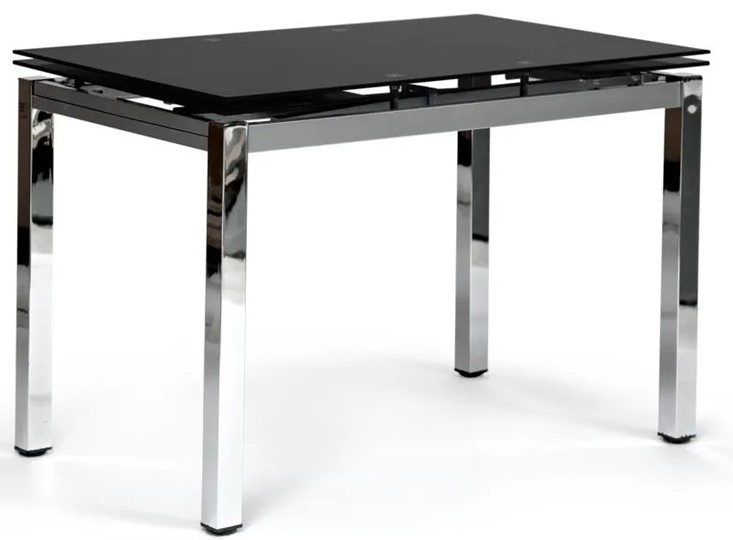 Раздвижной стол CAMPANA ( mod. 346 ) металл/стекло 70x110/170x76, хром/черный арт.11413 в Челябинске - изображение 1