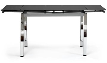 Стеклянный стол CAMPANA ( mod. 346 ) металл/стекло 70x110/170x76, хром/черный арт.11413 в Челябинске