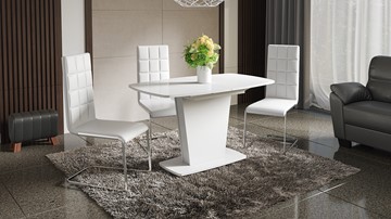 Кухонный раздвижной стол Честер тип 2, цвет Белый/Стекло белый глянец в Миассе - предосмотр 2