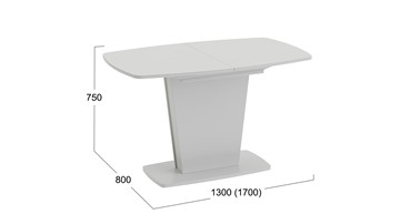 Кухонный раздвижной стол Честер тип 2, цвет Белый/Стекло белый глянец в Миассе - предосмотр 3