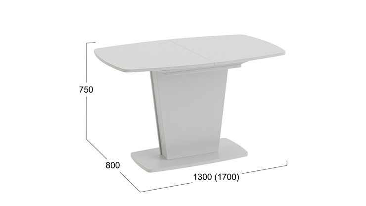 Кухонный раздвижной стол Честер тип 2, цвет Белый/Стекло белый глянец в Златоусте - изображение 3