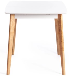 Кухонный раскладной стол Claire, дерево гевея/МДФ, 110+30x75x75 Белый/натуральный арт.15111 в Копейске - предосмотр 2
