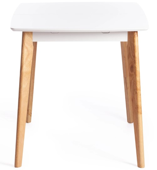 Кухонный раскладной стол Claire, дерево гевея/МДФ, 110+30x75x75 Белый/натуральный арт.15111 в Миассе - изображение 2
