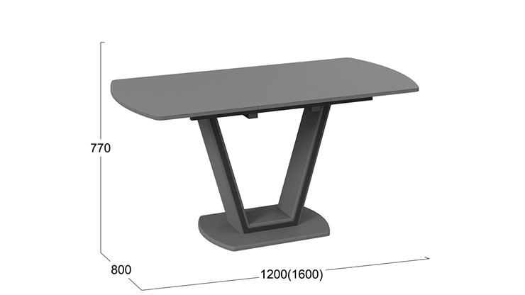 Раздвижной стол Дели Тип 2 (Серый софт, Стекло матовое серое) в Челябинске - изображение 2