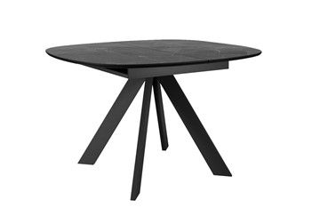 Кухонный раскладной стол DikLine BK100 Керамика Черный мрамор/подстолье черное/опоры черные в Магнитогорске