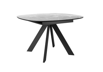 Керамический обеденный стол DikLine BK100 Керамика Серый мрамор/подстолье черное/опоры черные в Миассе