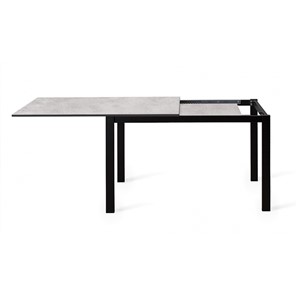 Кухонный раздвижной стол Dikline L110 Хромикс белый/ножки черные в Миассе - предосмотр 1