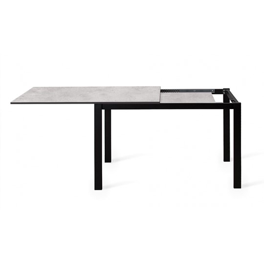 Кухонный раздвижной стол Dikline L110 Хромикс белый/ножки черные в Миассе - изображение 1