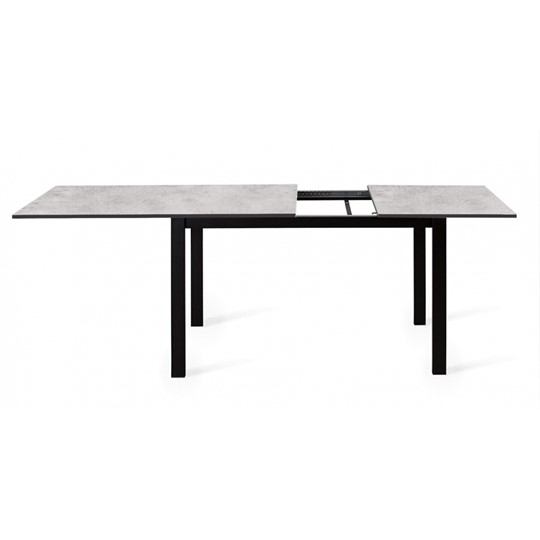 Кухонный раздвижной стол Dikline L110 Хромикс белый/ножки черные в Миассе - изображение 2