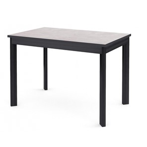 Кухонный раздвижной стол Dikline L110 Хромикс белый/ножки черные в Златоусте