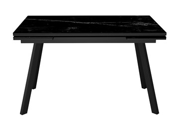 Стол раздвижной DikLine SKA125 Керамика Черный мрамор/подстолье черное/опоры черные (2 уп.) в Копейске