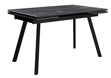 Керамический кухонный стол DikLine SKA125 Керамика Серый мрамор/подстолье черное/опоры черные (2 уп.) в Миассе