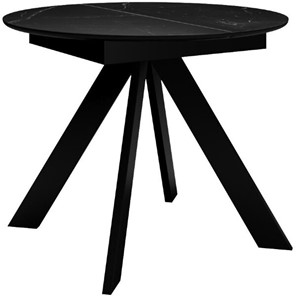 Кухонный стол раскладной DikLine SKC100 D1000 Керамика Черный мрамор / опоры черные в Миассе