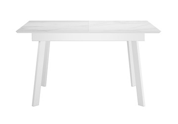 Керамический кухонный стол DikLine SKH125 Керамика Белый мрамор/подстолье белое/опоры белые (2 уп.) в Миассе
