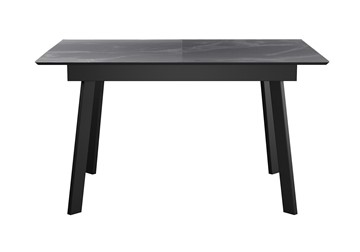 Керамический кухонный стол DikLine SKH125 Керамика Серый мрамор/подстолье черное/опоры черные (2 уп.) в Челябинске