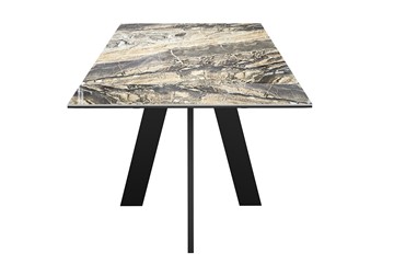 Кухонный раскладной стол DikLine SKM120 Керамика Amadeus/подстолье черное/опоры черные в Копейске - предосмотр 1