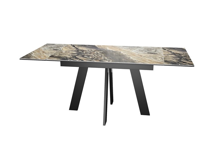 Кухонный раскладной стол DikLine SKM120 Керамика Amadeus/подстолье черное/опоры черные в Копейске - изображение 2
