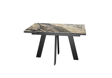 Кухонный раскладной стол DikLine SKM120 Керамика Amadeus/подстолье черное/опоры черные в Копейске - предосмотр