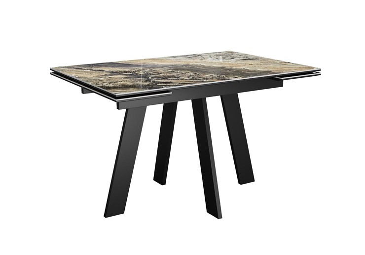 Кухонный раскладной стол DikLine SKM120 Керамика Amadeus/подстолье черное/опоры черные в Копейске - изображение 4