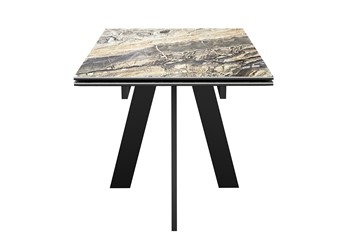 Кухонный раскладной стол DikLine SKM120 Керамика Amadeus/подстолье черное/опоры черные в Копейске - предосмотр 5