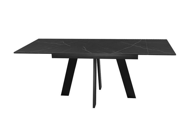 Кухонный стол раздвижной DikLine SKM140 Керамика Черный мрамор/подстолье черное/опоры черные (2 уп.) в Копейске - изображение 3