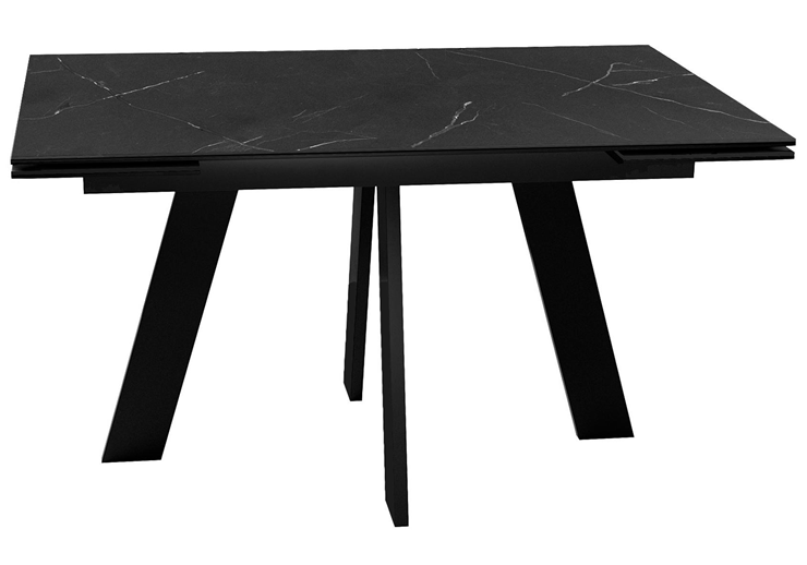 Кухонный стол раздвижной DikLine SKM140 Керамика Черный мрамор/подстолье черное/опоры черные (2 уп.) в Копейске - изображение 2