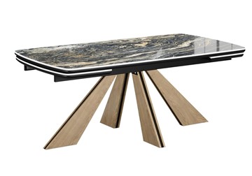Кухонный стол раздвижной DikLine SKP180 Керамика Amadeus/подстолье черное/опоры дуб монтана (2 уп.) в Миассе