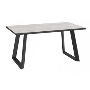 Кухонный стол раздвижной Dikline ZL140 Хромикс белый/ножки черные в Копейске