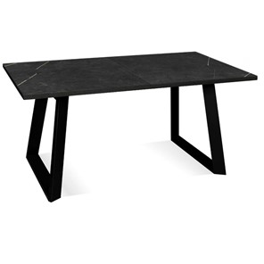 Кухонный стол раскладной Dikline ZLS140 Мрамор черный/ножки черные в Миассе