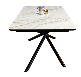 Кухонный стол раздвижной DK1200 (черный/керамика мрамор золотой) в Челябинске - предосмотр 3