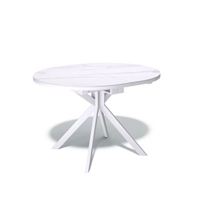 Обеденный раздвижной стол DO1100 (белый/керамика мрамор белый) в Миассе