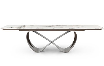 Кухонный стол раскладной DT9305CI (200-300) белый керамика KL-188/золотая пудра в Челябинске - предосмотр 1
