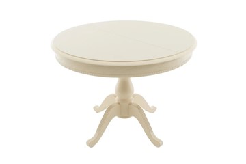 Овальный стол на кухню Фабрицио-1 Glass, Круг 1000, (Тон 10 - Слоновая кость + Молочное) в Миассе