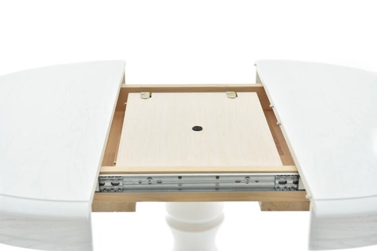 Кухонный стол раскладной Фабрицио-1 Круг 820, (Тон 9 - Эмаль белая) Морилка/Эмаль в Копейске - изображение 4