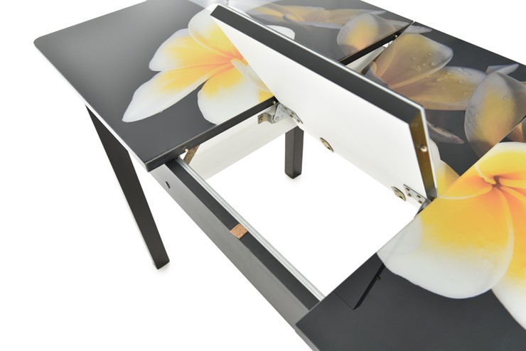 Кухонный стол раскладной Гамбург исп. 1, ноги метал. крашеные №23 (Exclusive h125/черный) в Челябинске - изображение 5
