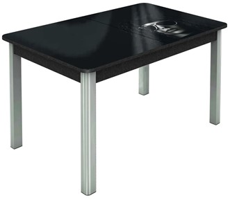 Кухонный раздвижной стол Гамбург исп. 1, ноги метал. крашеные №23 (Exclusive h191/черный) в Челябинске - предосмотр
