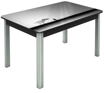 Кухонный стол раздвижной Гамбург исп. 1, ноги метал. крашеные №23 (Exclusive h192/черный) в Челябинске - предосмотр