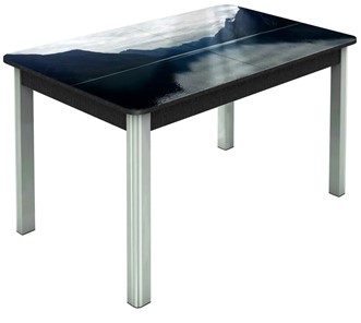 Кухонный стол раскладной Гамбург исп. 2, ноги метал. крашеные №23 (Exclusive h116/черный) в Миассе