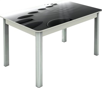 Кухонный стол раздвижной Гамбург исп.1 ноги метал. крашеные №23, Фотопечать (Текстура №39) в Миассе