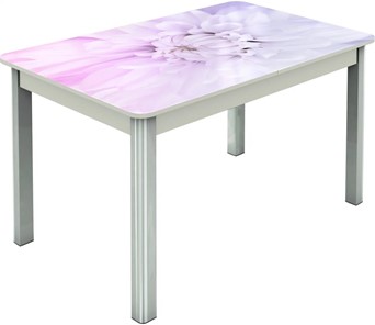 Раздвижной стол Гамбург исп.2 ноги метал. крашеные №23, Фотопечать (Цветы №54) в Магнитогорске