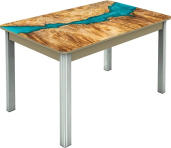 Кухонный стол раскладной Гамбург исп.2 ноги метал. крашеные №23, Фотопечать (Дерево №30) в Магнитогорске