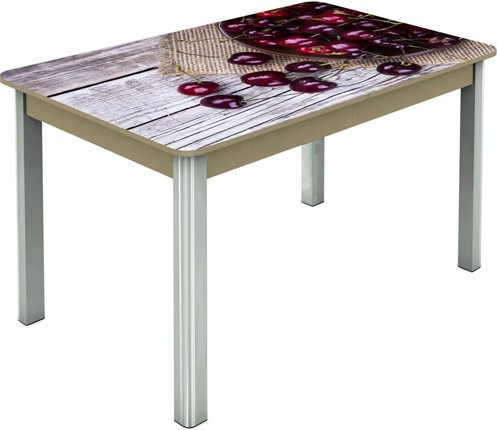 Кухонный раскладной стол Гамбург исп.2 ноги метал. крашеные №23, Фотопечать (Фрукты №29) в Миассе - изображение