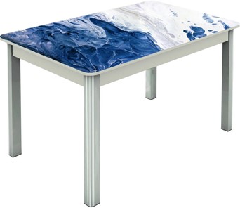 Кухонный стол раскладной Гамбург исп.2 ноги метал. крашеные №23, Фотопечать (Вода №11) в Челябинске - предосмотр