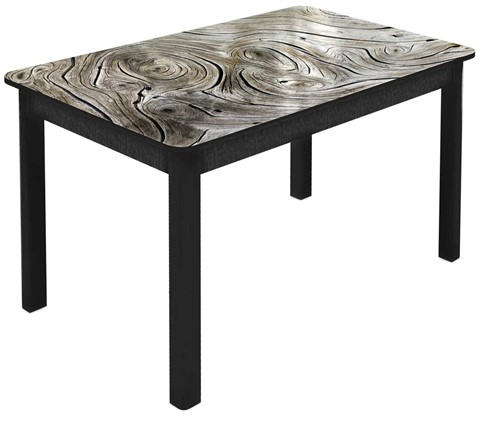 Кухонный стол раскладной Гамбург Мини, ноги метал. крашеные №23 (Exclusive h140/черный) в Челябинске - изображение