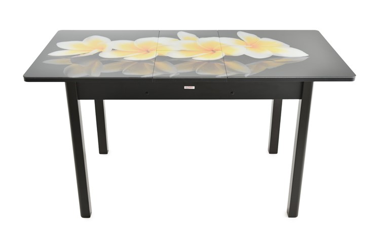 Кухонный стол раскладной Гамбург Мини, ноги метал. крашеные №23 (Exclusive h140/черный) в Челябинске - изображение 8